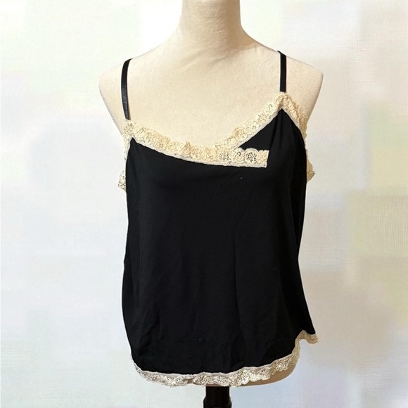 Lane Bryant Black and Pink Camis with Lace Trim. Pack of 2 - Picture 3 of 6